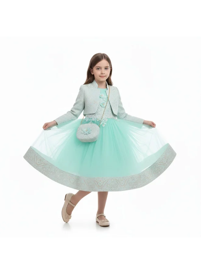 دىدانيالا Samra Tiffany Flowers Party Dress with Jacket
